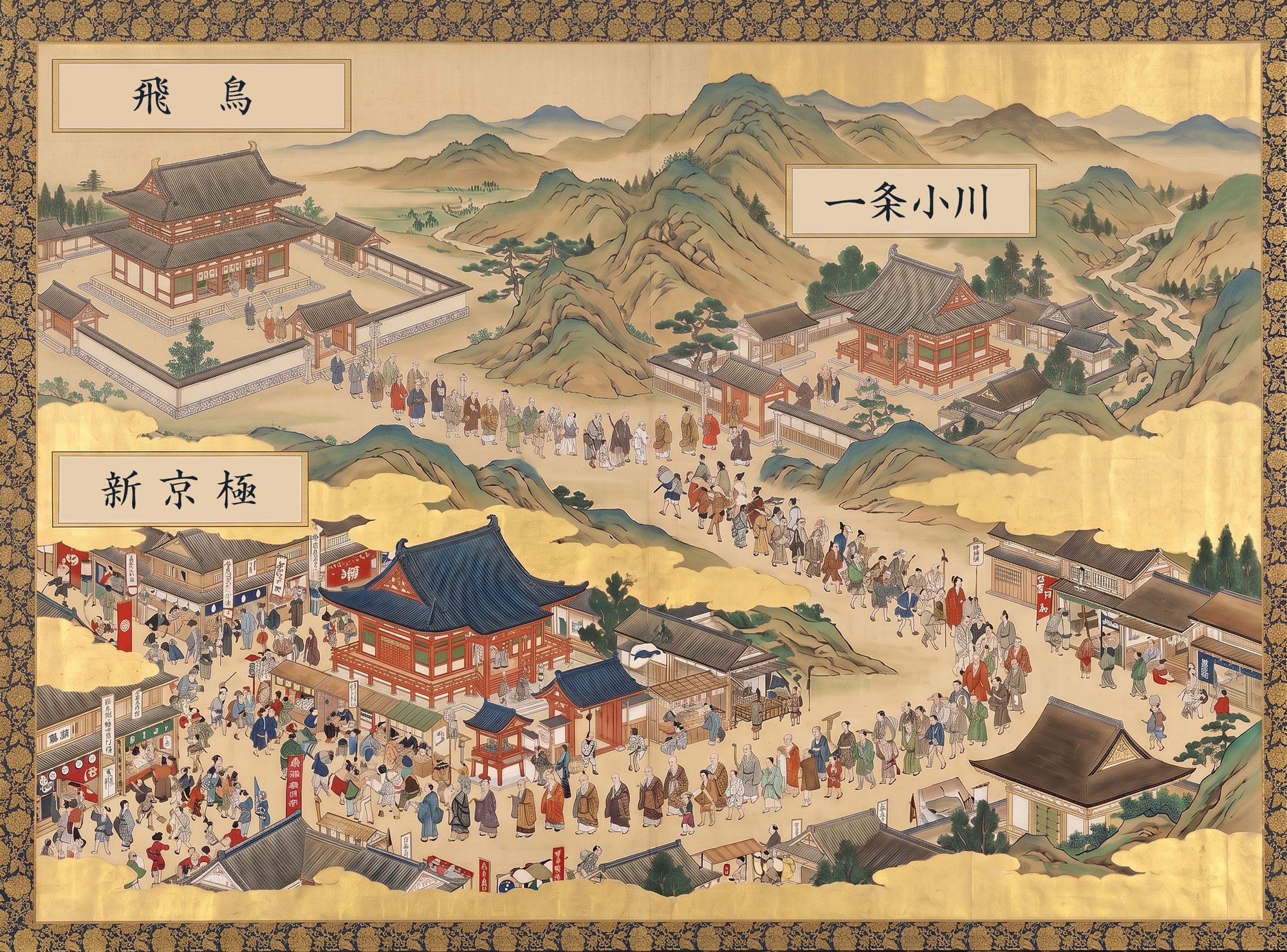 誓願寺の移転の道のりを示す地図